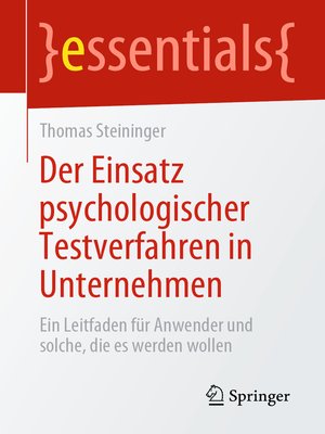 cover image of Der Einsatz psychologischer Testverfahren in Unternehmen